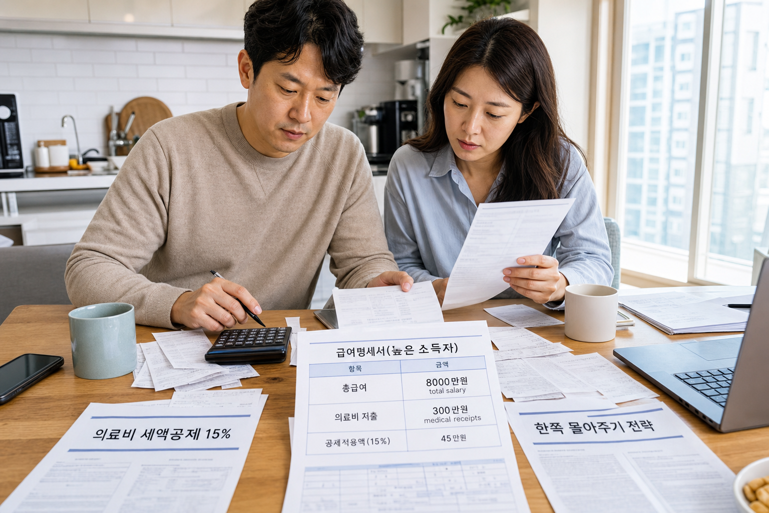 맞벌이 부부 의료비 세액공제 계산